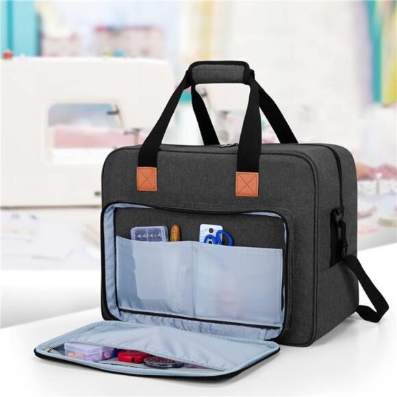 Sewing Machine Bag, Portable Tote Bag Compatible with Most Singer - Picture 2 of 7